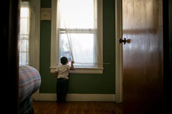 A 2-year-old boy from Honduras at a shelter in San Antonio, where he stayed with his mother before joining relatives elsewhere in the United States.CreditIlana Panich-Linsman for The New York Times